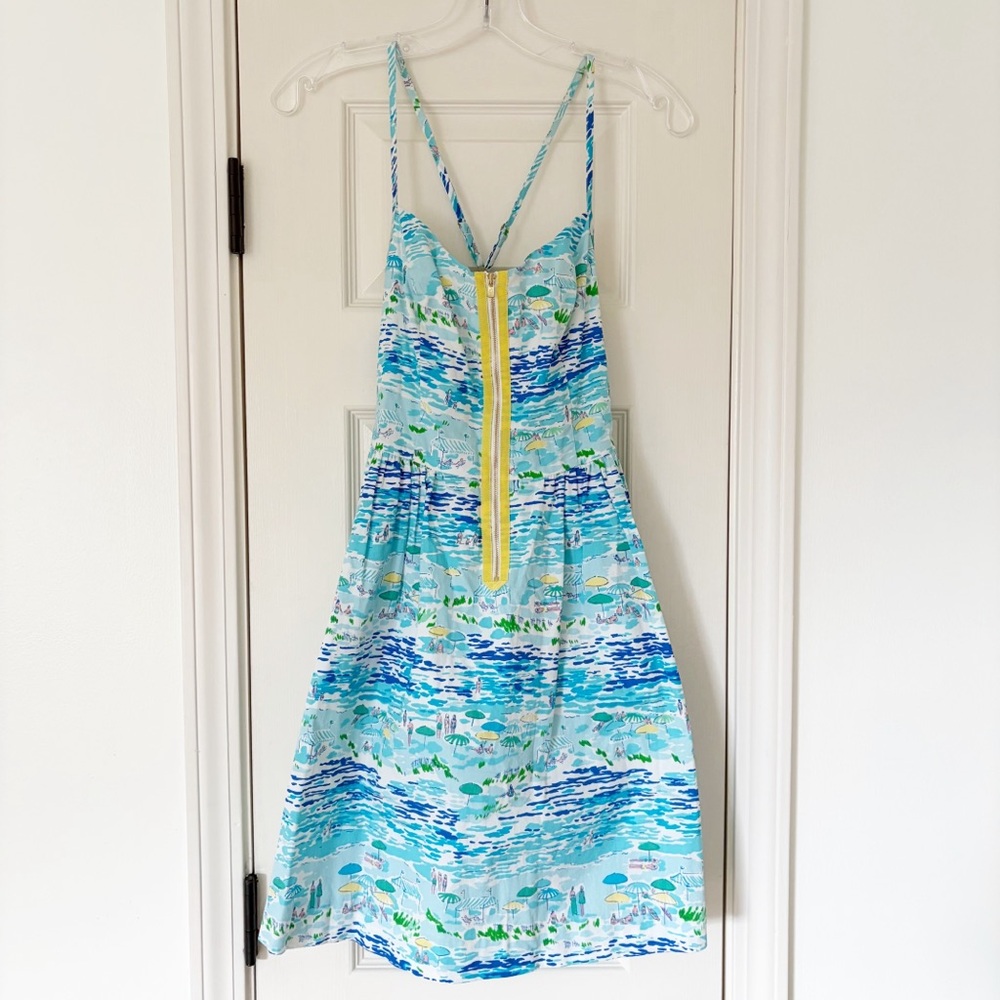 Lilly Pulitzer 🏝️ high tide toile blue dress size 2 beach print